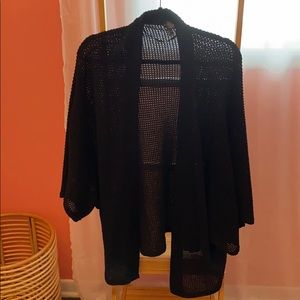 Express black open cardigan